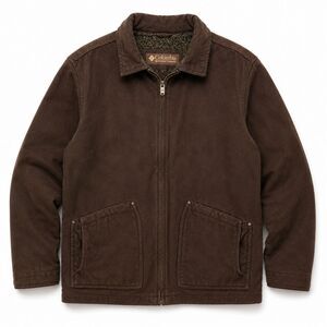 Columbia Chore Work Jacket Men XL Brown Utility Barn Sherpa Brown Work Coat